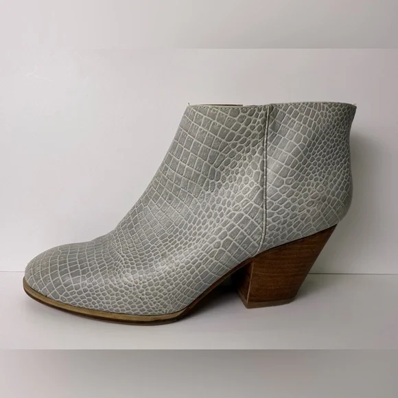 Rachel Comey Gray Croc-Embossed Ankle Boots 10 9.5 - Picture 8 of 11